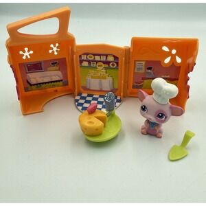 Littlest Pet Shop Cheese and Treats Diner #1545 Mouse Pink LPS Almost Complete